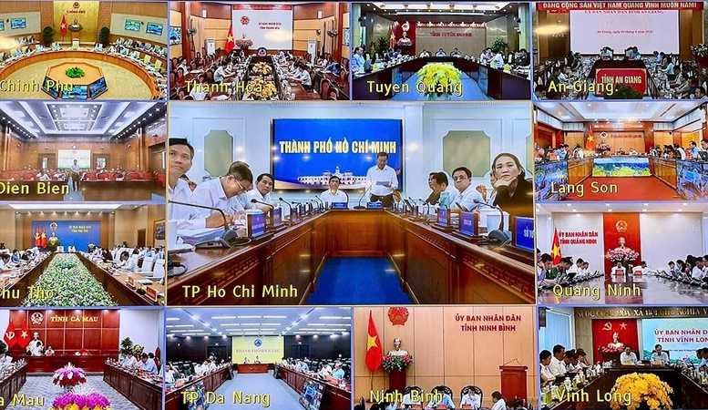 Điểm cầu các địa phương trong phiên họp Chính phủ thường kỳ tháng 3/2026 và Hội nghị trực tuyến Chính phủ với địa phương - Ảnh: VGP/Nhật Bắc